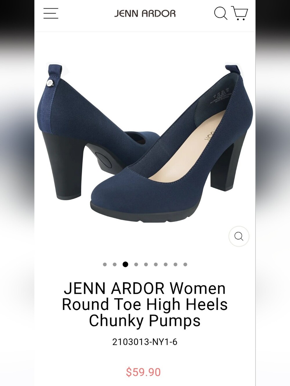 NWOT Jenn Ardor Navy Round-Toe High Heels Chunky  Pumps Sz 6